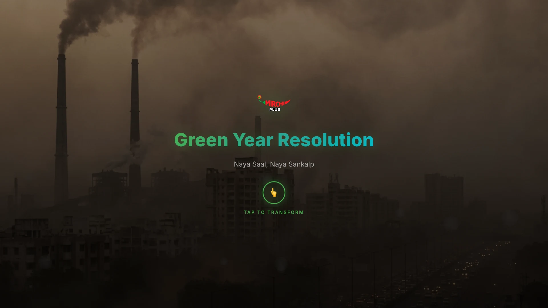 First screen of Green Year Resolution interactive deck